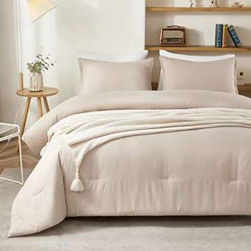 Litanika Khaki Super King Comforter Set - Soft & Lightweight