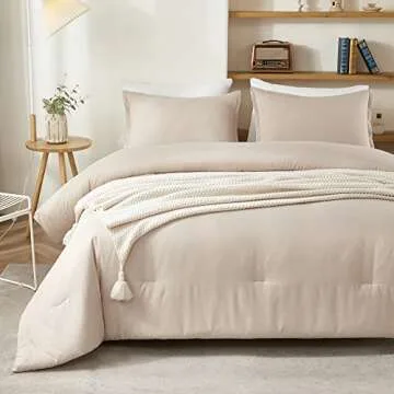 Litanika Khaki Super King Comforter Set - Soft & Lightweight