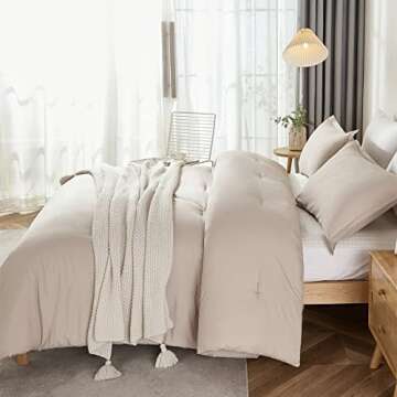 Litanika Khaki Super King Comforter Set - Soft & Lightweight