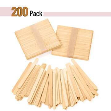 Mr. Pen- Popsicle Craft Sticks, 4.5 Inch, 200 Pack, Wax Sticks, Kids Crafts, Wooden Sticks for Crafting