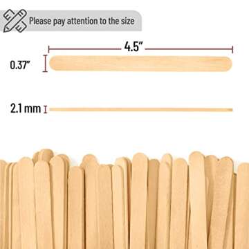 Mr. Pen- Popsicle Craft Sticks, 4.5 Inch, 200 Pack, Wax Sticks, Kids Crafts, Wooden Sticks for Crafting