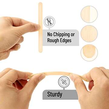 Mr. Pen- Popsicle Craft Sticks, 4.5 Inch, 200 Pack, Wax Sticks, Kids Crafts, Wooden Sticks for Crafting