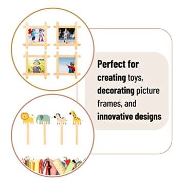 Mr. Pen- Popsicle Craft Sticks, 4.5 Inch, 200 Pack, Wax Sticks, Kids Crafts, Wooden Sticks for Crafting