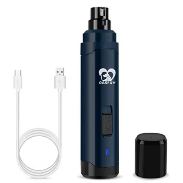 Casfuy Dog Nail Grinder Upgraded - Professional 2-Speed Electric Rechargeable Pet Nail Trimmer Painl...