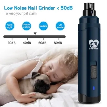 Casfuy Dog Nail Grinder - Painless Electric Trimmer for Pets