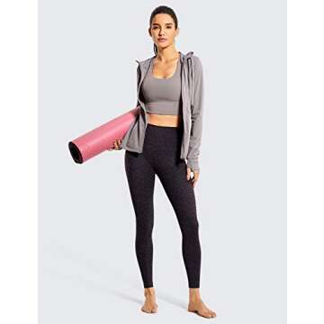 CRZ YOGA Women's Strappy Longline Sports Bras - Wirefree Padded Medium Impact Workout Crop Tank Top Lunar Rock Medium