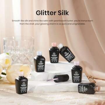 Beetles Pearl Gel Nail Polish, 6 Colors Pastel Pink White Orange Blue Colors Gel Polish Shimmer Merm...