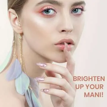 Beetles Pearl Gel Nail Polish, 6 Colors Pastel Pink White Orange Blue Colors Gel Polish Shimmer Mermaid Nail Polish Shell Swirl Thread Effect Glitter Soak Off UV LED Valentine’s Day Gifts for Women