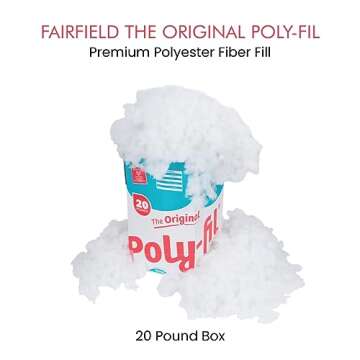 Fairfield The Original Poly-Fil, Premium Polyester Fiber Fill, Soft Pillow Stuffing, Stuffing for St...