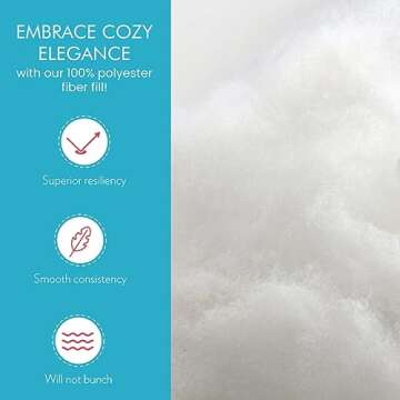 Fairfield The Original Poly-Fil, Premium Polyester Fiber Fill, Soft Pillow Stuffing, Stuffing for Stuffed Animals, Toys, Cloud Decorations, and More, Machine-Washable Poly-Fil Fiber Fill, 20 lbs. Box