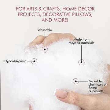 Fairfield The Original Poly-Fil, Premium Polyester Fiber Fill, Soft Pillow Stuffing, Stuffing for Stuffed Animals, Toys, Cloud Decorations, and More, Machine-Washable Poly-Fil Fiber Fill, 20 lbs. Box