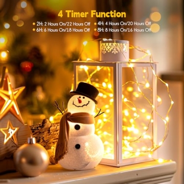 Minetom USB Fairy Lights with Remote - 66 Feet Warm White