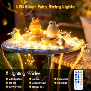 Minetom USB Fairy Lights with Remote - 66 Feet Warm White