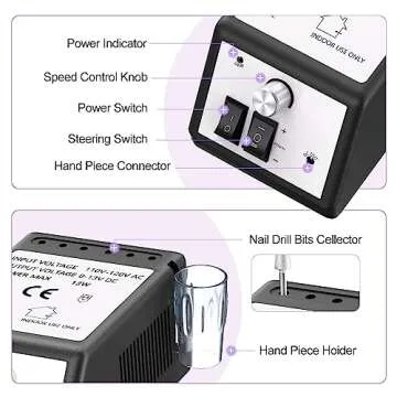 JIASHENG Professional Nail Drill, 20000rpm Electric Nail Drill Machine, Electronic Nail File Drills for Acrylic Nails Gel Nails Manicure Pedicure Tools for Salon Use