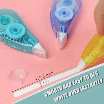 Jovanssen White Out Tape, 12 Pack White Out - 13.13 Feet Correction Tape, White Out Correction Tape, Whiteout Tape for School and Office.