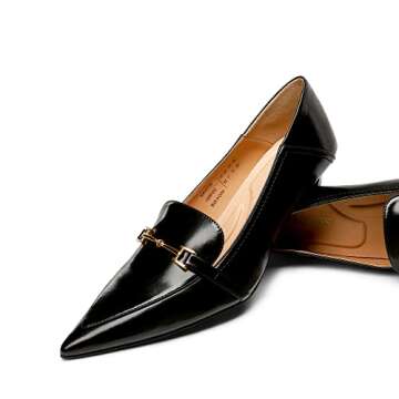 DREAM PAIRS Womens Heels Pointed Toe Kitten Heels Pump Shoes, Black-pu - 8 (SDPU2313W)