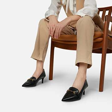 DREAM PAIRS Womens Heels Pointed Toe Kitten Heels Pump Shoes, Black-pu - 8 (SDPU2313W)