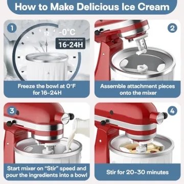 Hozodo 2QT Ice Cream Maker Kitchenaid Attachment