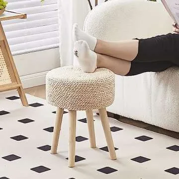 Shop Cpintltr Natural Seagrass Footstool Ottoman Online