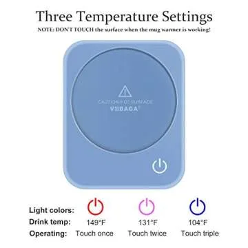 VOBAGA Coffee Mug Warmer, Electric Coffee Warmer for Office Desk Accessories with Auto Shut Off, 3 Temperature Setting Smart Cup Warmer for Heating Coffee, Beverage, Milk and Tea (No Mug)