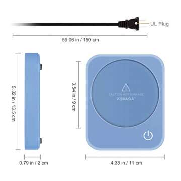 VOBAGA Coffee Mug Warmer, Electric Coffee Warmer for Office Desk Accessories with Auto Shut Off, 3 Temperature Setting Smart Cup Warmer for Heating Coffee, Beverage, Milk and Tea (No Mug)