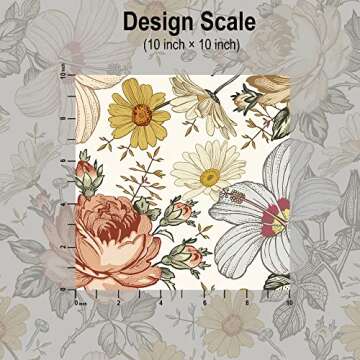 Blooming Wall Multicolor Peony Daisy Peel and Stick Wallpaper Self Adhesive Wall Mural Wall Decor, 14.5 Square Ft/Roll