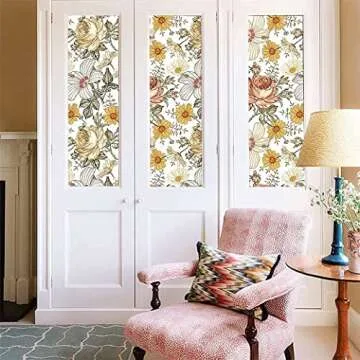 Blooming Wall Multicolor Peony Daisy Peel and Stick Wallpaper Self Adhesive Wall Mural Wall Decor, 14.5 Square Ft/Roll