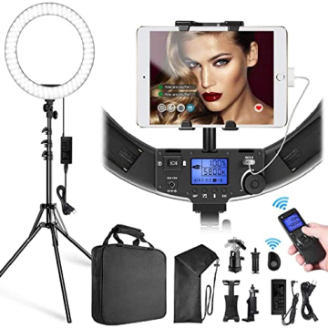 19" LED Ring Light with Stand and Phone Holder
