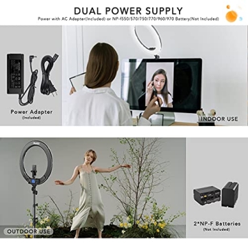 19" LED Ring Light with Stand and Phone Holder