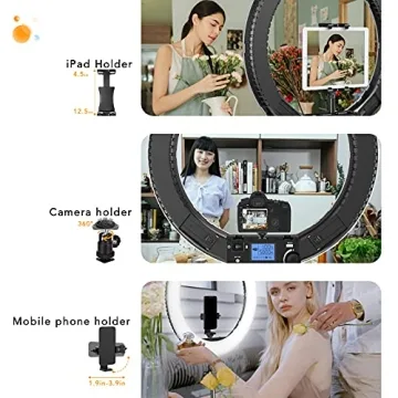 19" LED Ring Light with Stand and Phone Holder