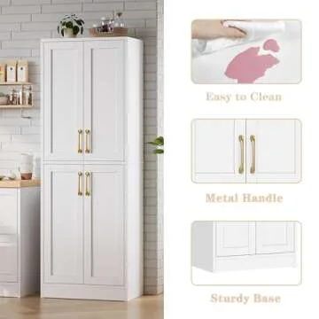 Homzbesy Kitchen Pantry Cabinet - Elegant Storage Solution