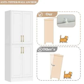 Homzbesy Kitchen Pantry Cabinet - Elegant Storage Solution