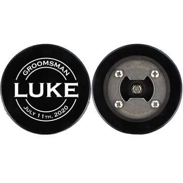 Custom Wedding Hockey Puck Bottle Opener Gift