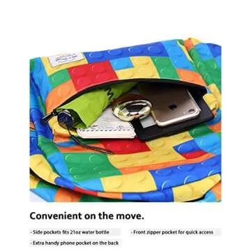 HotStyle TRENDYMAX School Backpack for Boys, Durable Elementary Bookbag Cute for Kids, Colorful Blocks