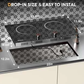 Karinear 110V Electric Cooktop - 2 Burner Power & Safety