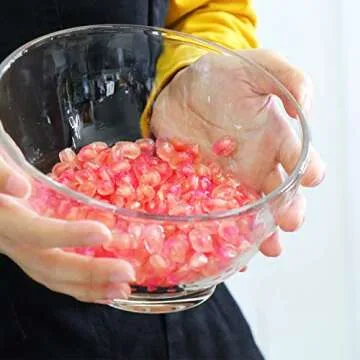 TOSSOW Glass Slant Cut Bowl Set of 2 Clear Glass Fruit Bowl 600ml/20oz Big Mixing Bowl All Purpose Round Serving Bowl Great for Serving Salad Popcorn Dips Condiments Snack Oatmeal and More