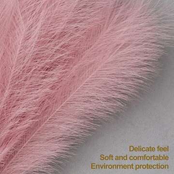 ADJSYDD Faux Pampas Grass Decor Bouquet - 7 Stems 23" Tall Fluffy Artificial Fake Flowers for Boho Wedding Home Rustic Farmhouse Office Table Decor Floor Vase Filler (Pink)