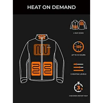 ORORO Women's Heated 800-Fill Down Jacket with Battery, Lightweight Heated Down Coat (Charger Not Included) (Black, 2XL)