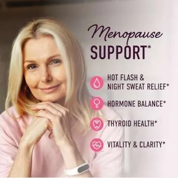Menopause Support Gummies | Hormone Balance Relief for Hot Flashes, Night Sweats, Mood Swings, & Blo...