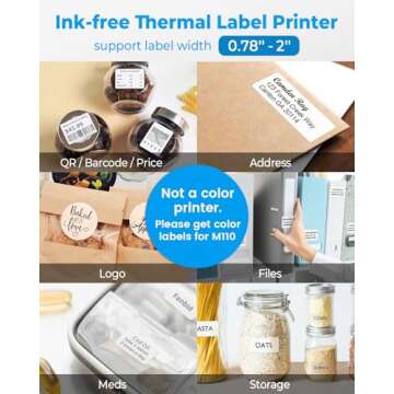 Phomemo Thermal Label Maker, Barcode Printer, M110 Upgraded Label Printer Bluetooth No Ink Portable,...