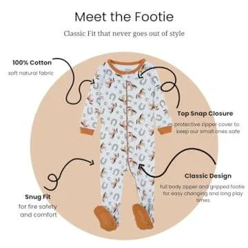 Leveret Kids Footed Pajamas for Babies and Toddlers 100% Cotton