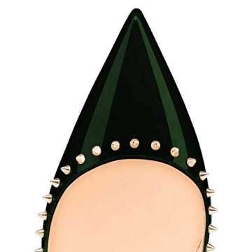 Stunning Ombré Green and Black Heels with Gold Spikes