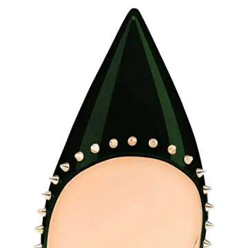 Stunning Ombré Green and Black Heels with Gold Spikes