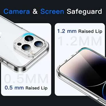 JETech Case for iPhone 14 Pro 6.1-Inch, Non-Yellowing Shockproof Phone Bumper Cover, Anti-Scratch Clear Back (Clear)