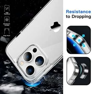 JETech Case for iPhone 14 Pro 6.1-Inch, Non-Yellowing Shockproof Phone Bumper Cover, Anti-Scratch Clear Back (Clear)