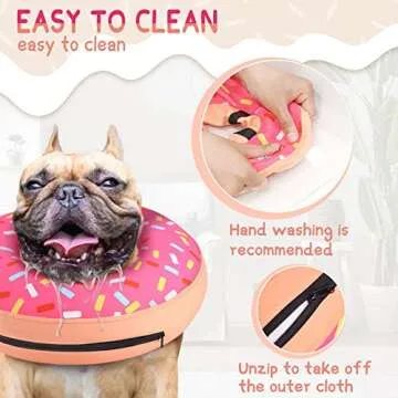 Supet Inflatable Dog Cone Collar Alternative After Surgery, Dog Neck Donut Collar Recovery E Collar, Soft Dog Cone for Small Medium Large Dogs