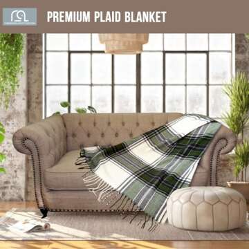 Classic Plaid Throw Blanket - Stylish Comfort for All Seasons