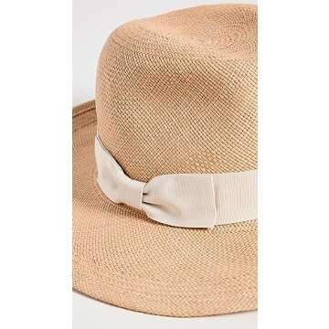 Hat Attack Women's Panama Continental Hat, Pecan/Ivory, Tan, One Size