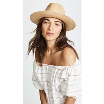 Hat Attack Women's Panama Continental Hat, Pecan/Ivory, Tan, One Size