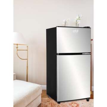 Compact KRIB BLING 3.5 Cu.Ft Refrigerator with Freezer